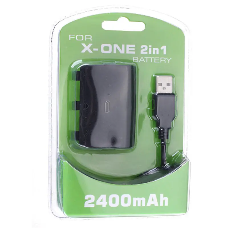 Запасной аккумулятор для геймпада Microsoft запасной 2400 мАч с USB зарядкой