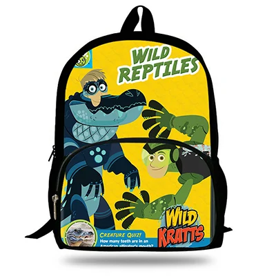 D8219 Лидер продаж Wild Kratts популярные милые 16 дюймов ранцы аниме 3D принт Рюкзаки Мультфильм дорожная сумка для обувь девочек и мальчико - Цвет: D8219