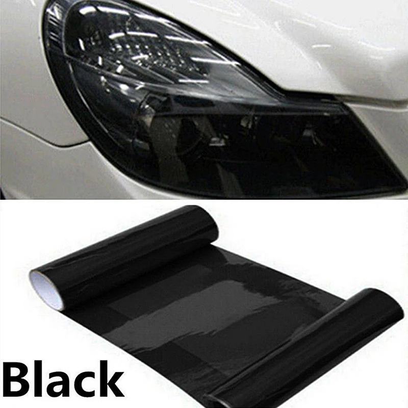 

30CM*100CM Dark Smoke PVC Car Headlight Tint Film Taillight Tail Wrap Fog Light Sticker