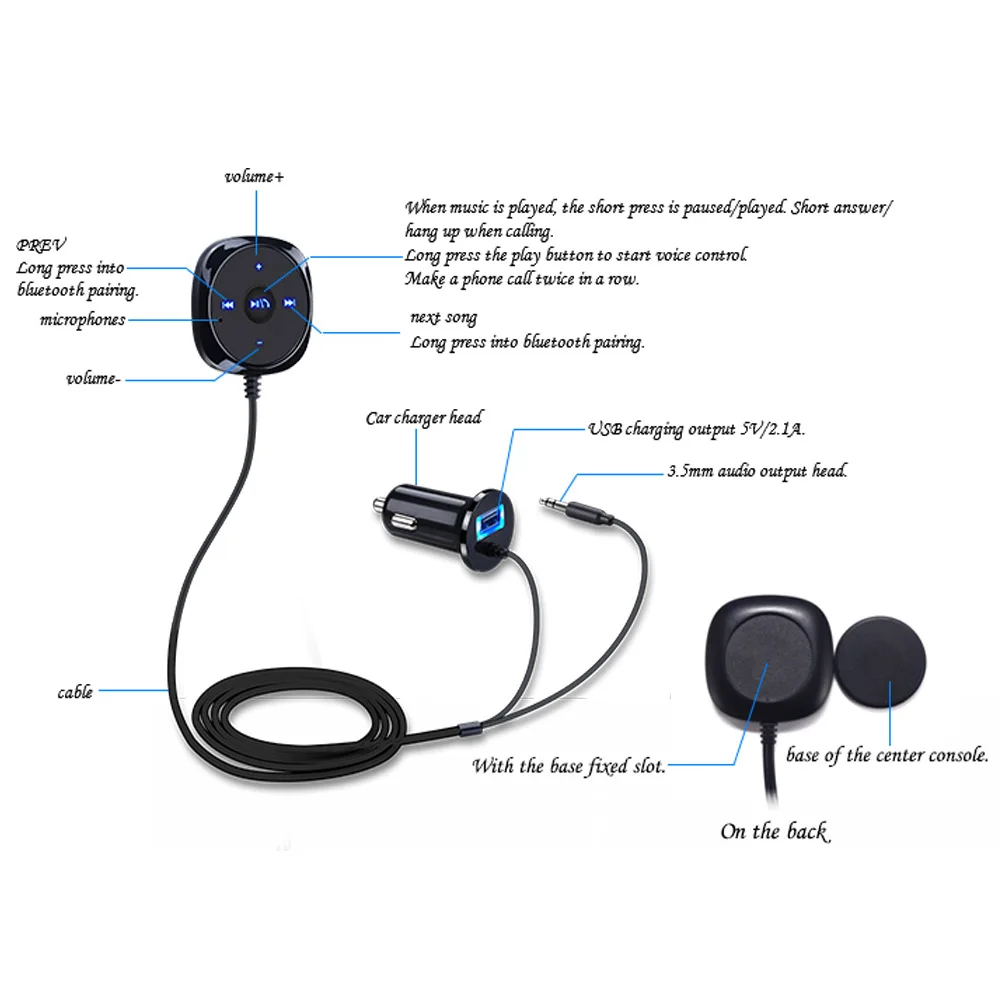 Автомобильный fm-передатчик AOSHIKE Hands Free Bluetooth автомобильный комплект mp3-плеер ТВ