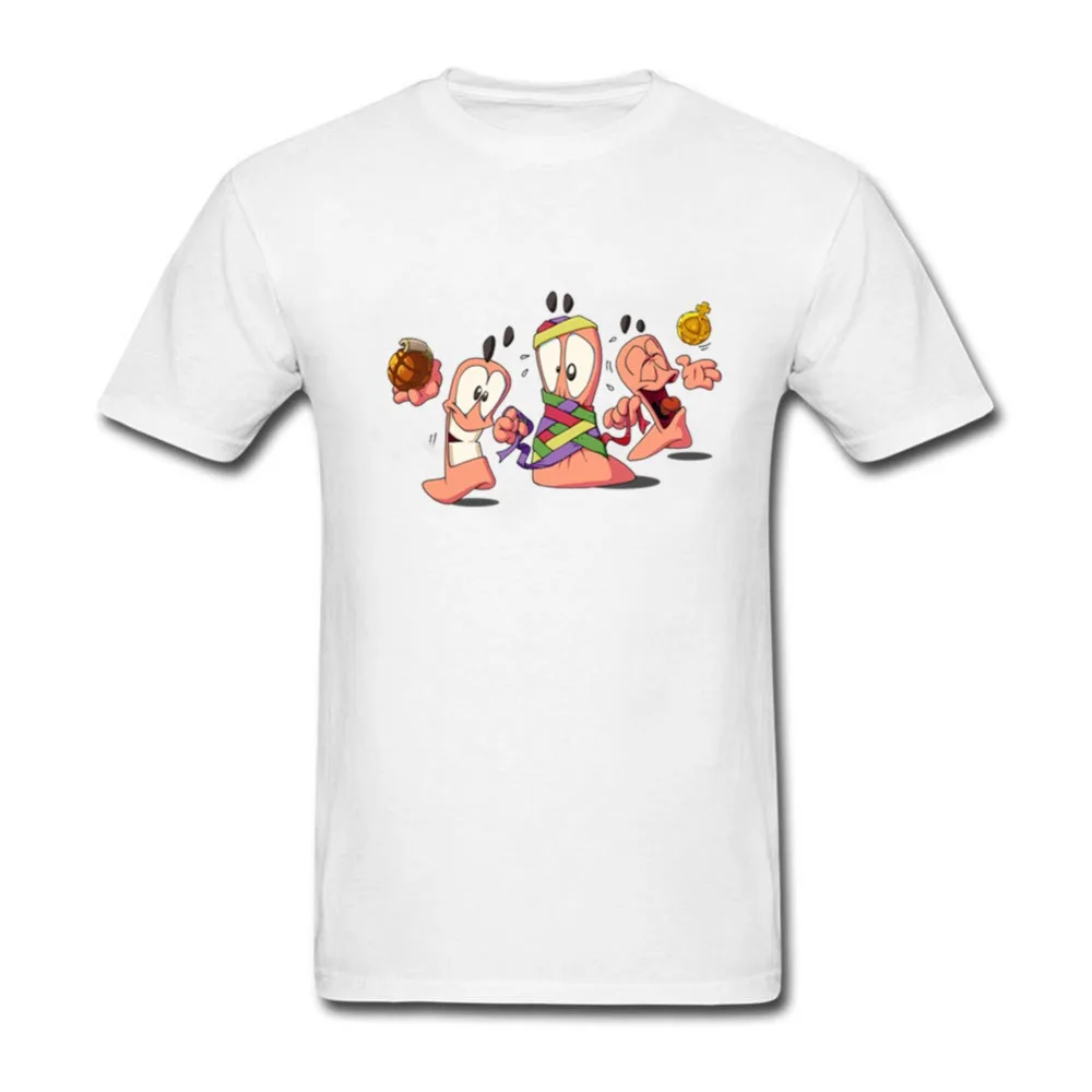 Игра Worms футболка 100% хлопковые футболки топы с короткими рукавами подарок