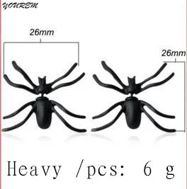 YOUREM one pair new novelty black spider earrings for women fashion girls party jewelry nickel free alloy drop ship ok fj701 | Украшения и