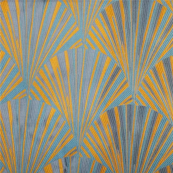 Gray Blue Orange Современные 4 цвета веерообразные жаккардовые Тканые обивки диван мебель интерьер кровать подушка кресло ткани 140 см по метру - Цвет: Gray Blue Orange