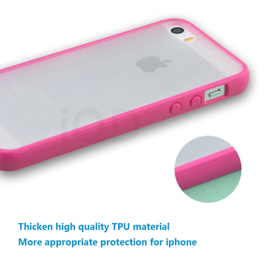 IQD тонкий цветной ТПУ чехол для телефона для Apple iPhone 4, 4S, SE, 5S, 5, чехол, не царапающийся бампер, прозрачный скраб, задняя защитная оболочка se