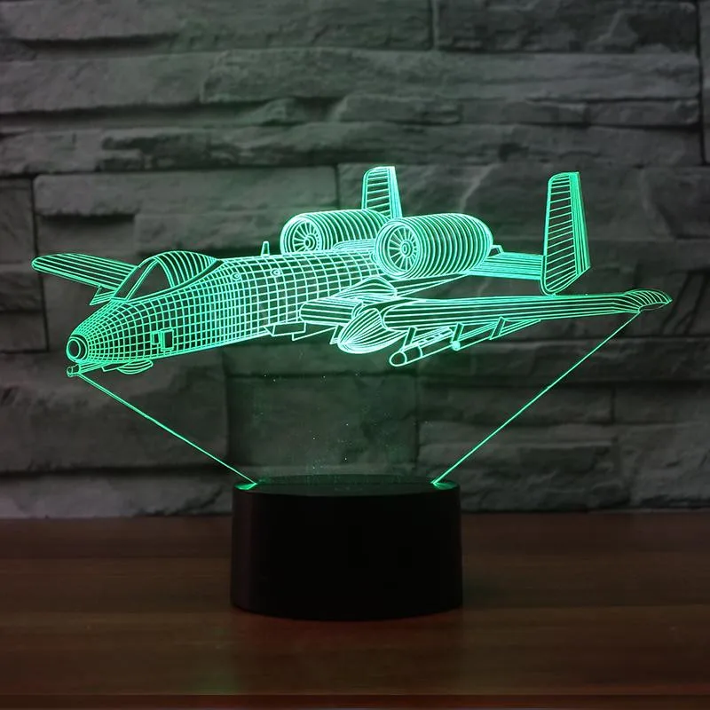 3D светодиодный ночник для моделирования самолета настольный светильник с USB