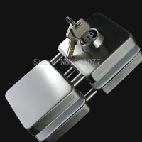 1pcs stainless steel mall office gate locks central glass door lock with 3keys glass door hardware no need open holes cp408