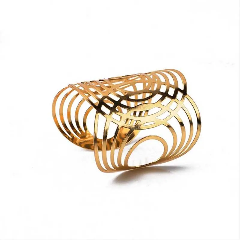 Мода 2018 г. Винтаж геометрический выдалбливают манжеты открыть широкий