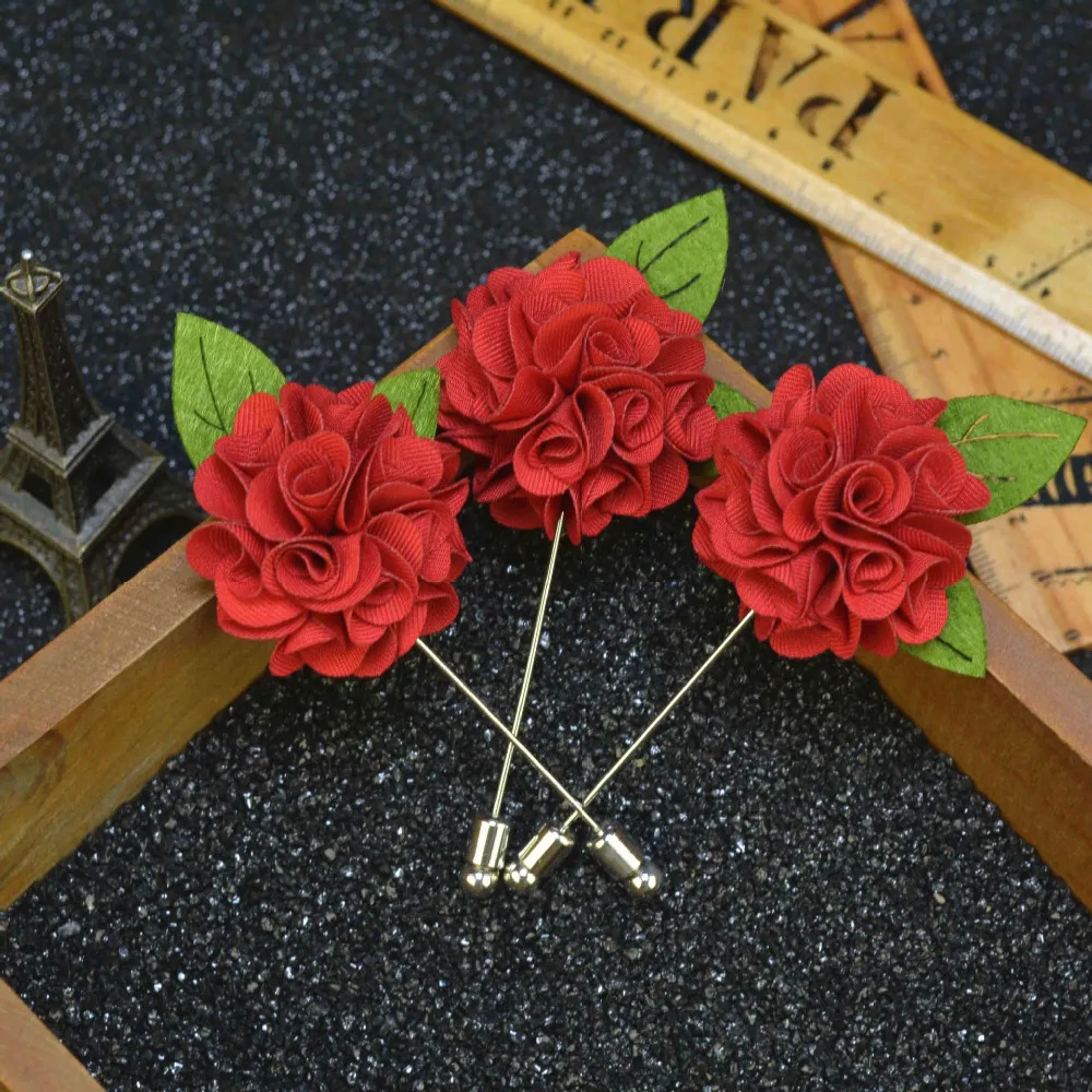 Mdiger Мужская булавка с отворотом новая популярная Свадебная Брошь Красный цветок