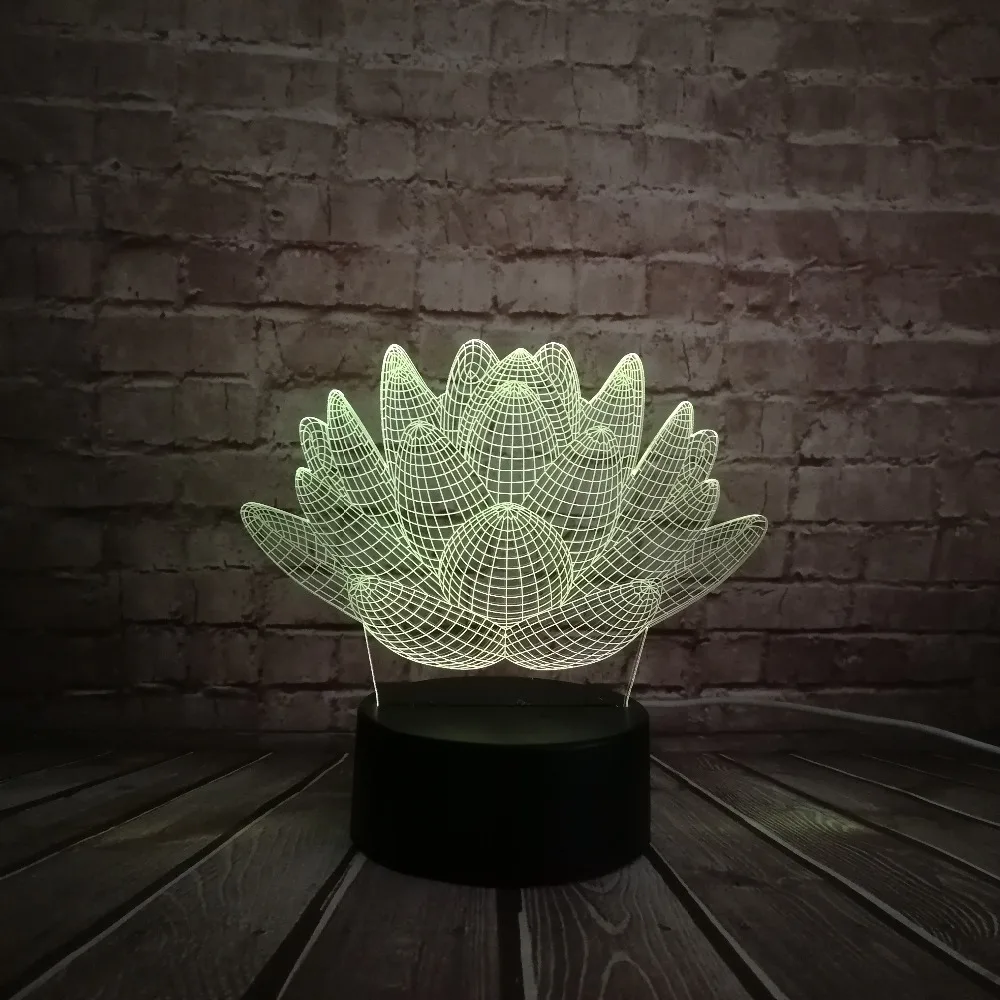 2018 Лотос цветок 3d Led Usb лампа модная атмосфера Украшение дома многоцветная смена
