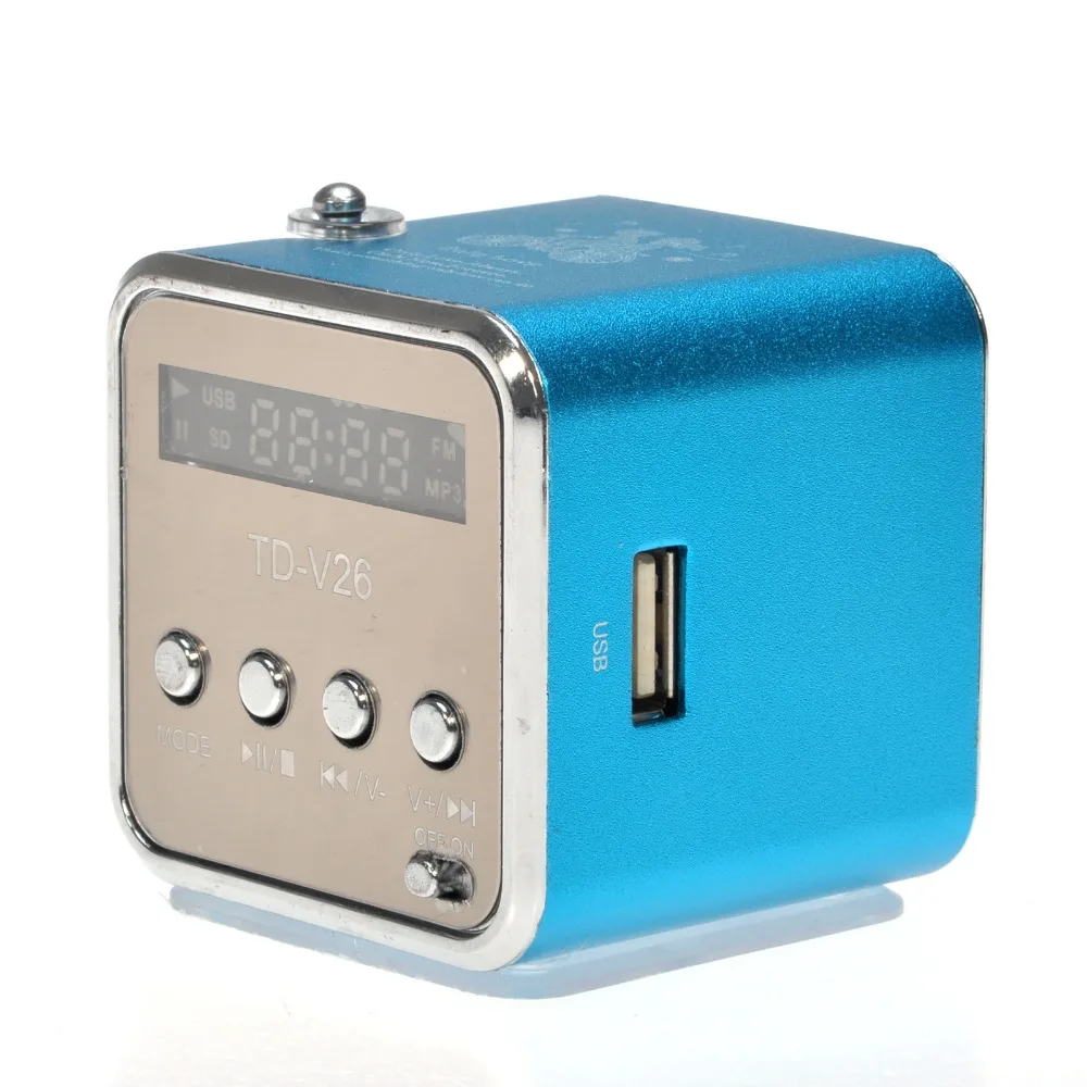 Новая портативная мини колонка с цифровым ЖК дисплеем микроsd TF USB FM радио