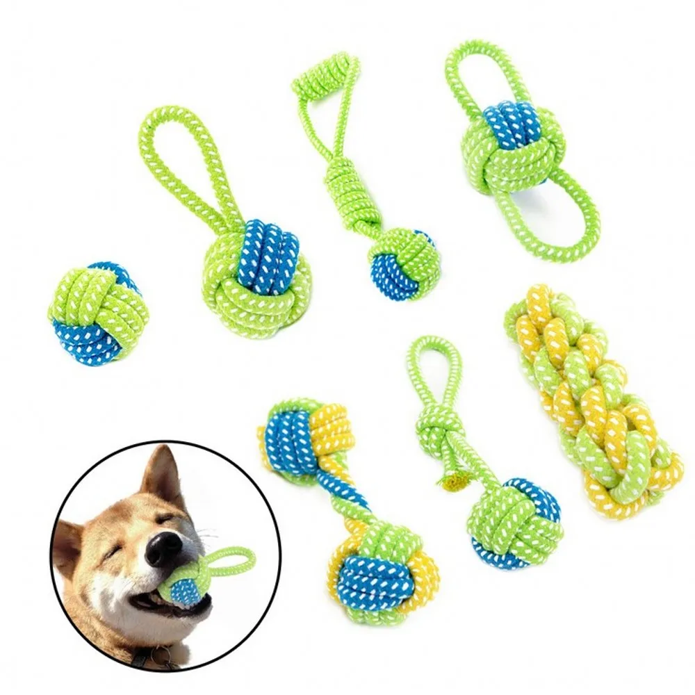 

2021 New Dog Toys Molar Pet Chew Toy Durable Rope Teeth Clean Interactive Funny Tool Outdoor Training Small Dogs Cat Ball Toy