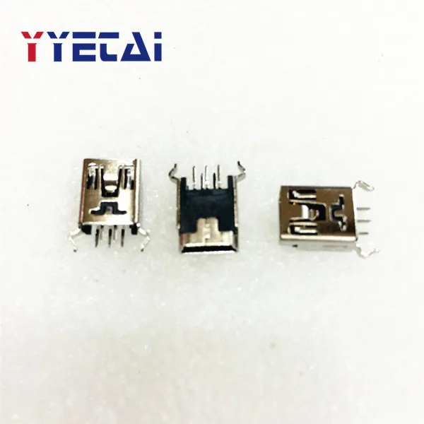 Прямая вертикальная медная мини розетка USB 5P с разъемом и головкой на 180 градусов