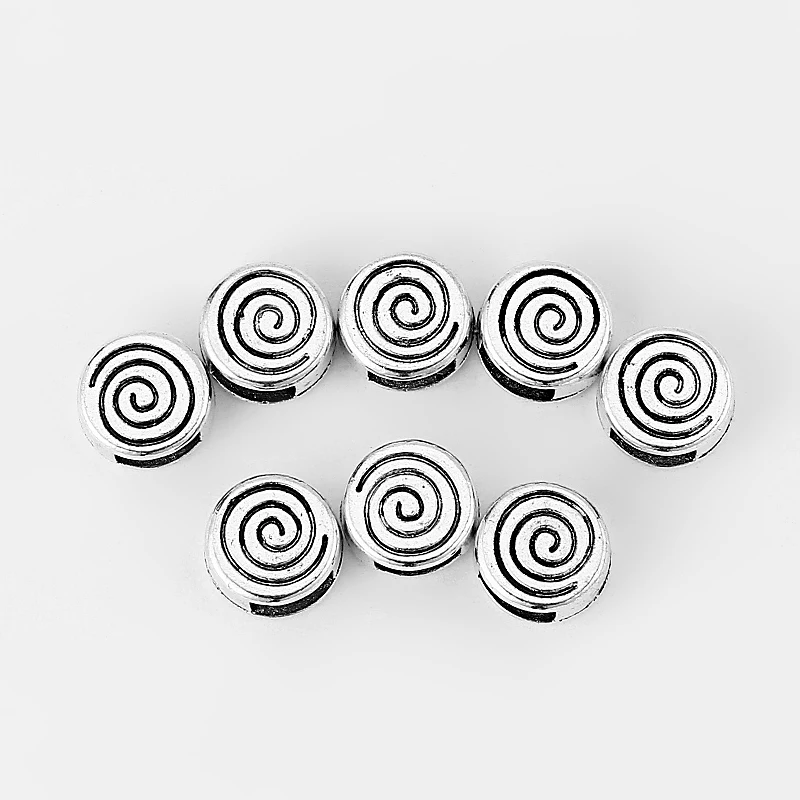 20pcs Round Spiral Swirl Sliders Spacer Beads For 5mm Flat Leather Bracelet Jewelry Findings | Украшения и аксессуары