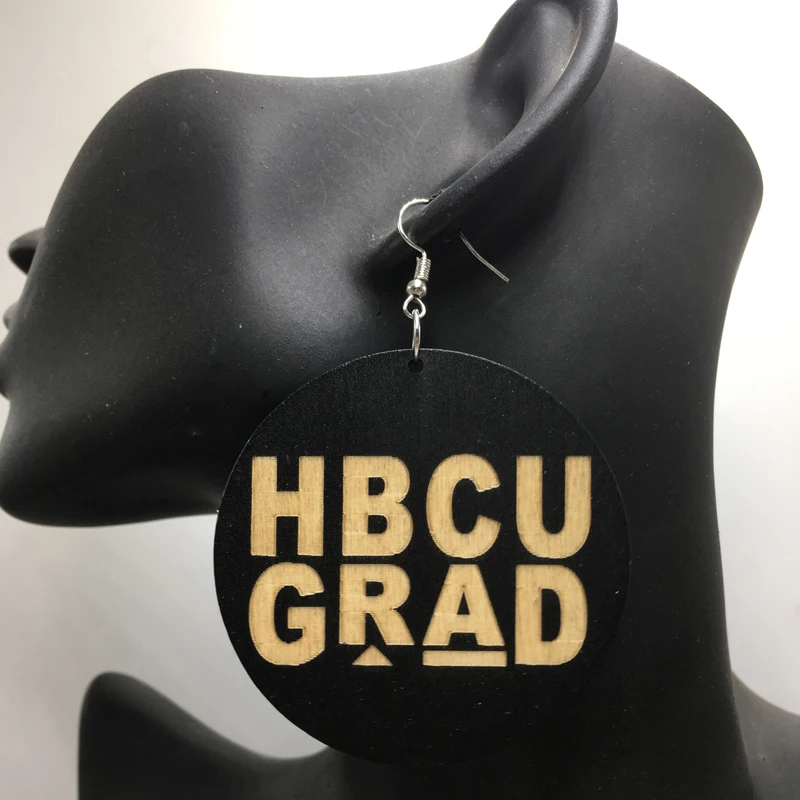 Деревянные серьги HBCU