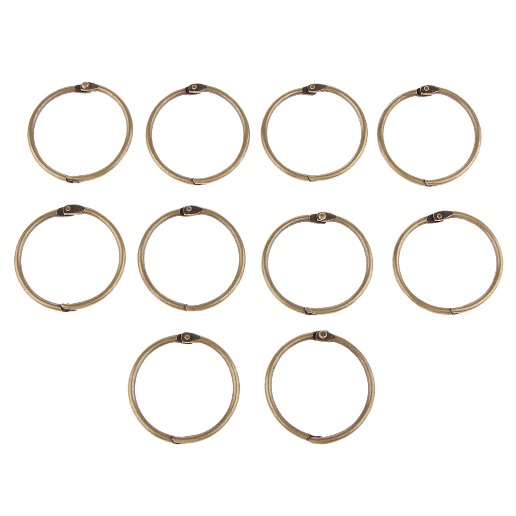 4cm Bronze Набор из 10 шт. металлическая бумага Блиндер разделенные Кольца Золотое кольцо вкладыш Сделай Сам блокнот для путешествий, фотоальбом и скрапбукинг - Цвет: 4cm Bronze