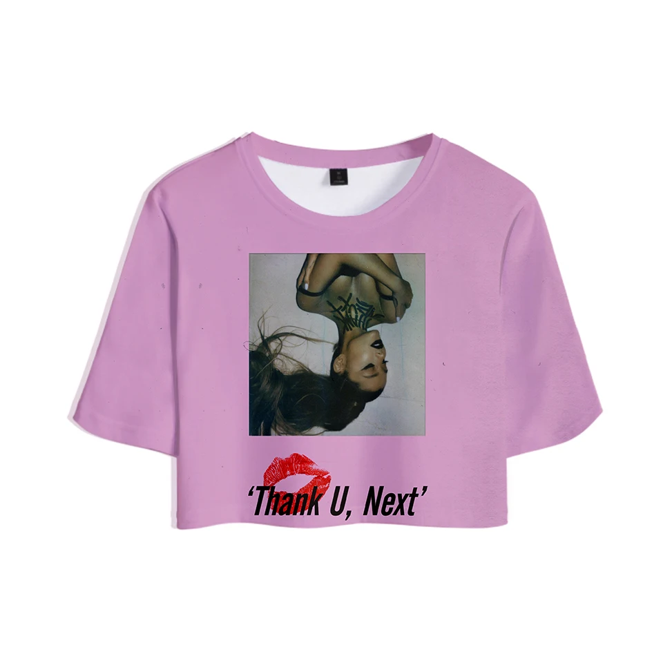 Новинка 2019 года 3D топы Ariana Grande футболка для девочек короткая женская сексуальная
