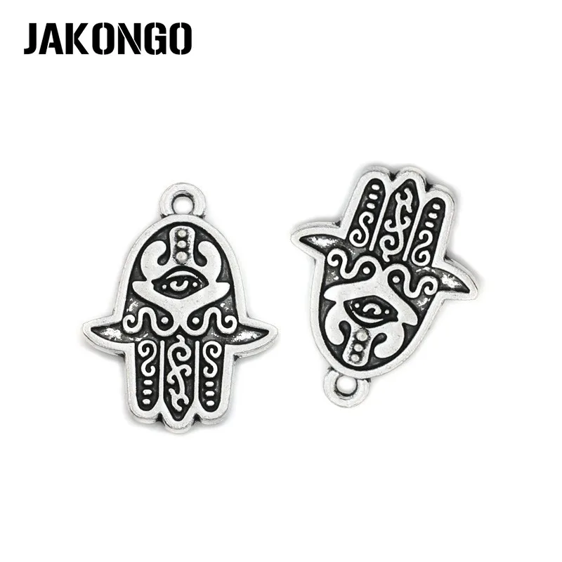 Подвеска Хамса с посеребрением JAKONGO ручная Фатима Шарм подвеска Ювелирная