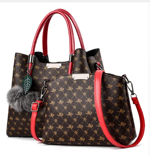 Women PU Leather Handbags Set 2 Pcs Handbag Women Ladies Hand Bags Shoulder Bag for Women Messenger Bag Sac a Main