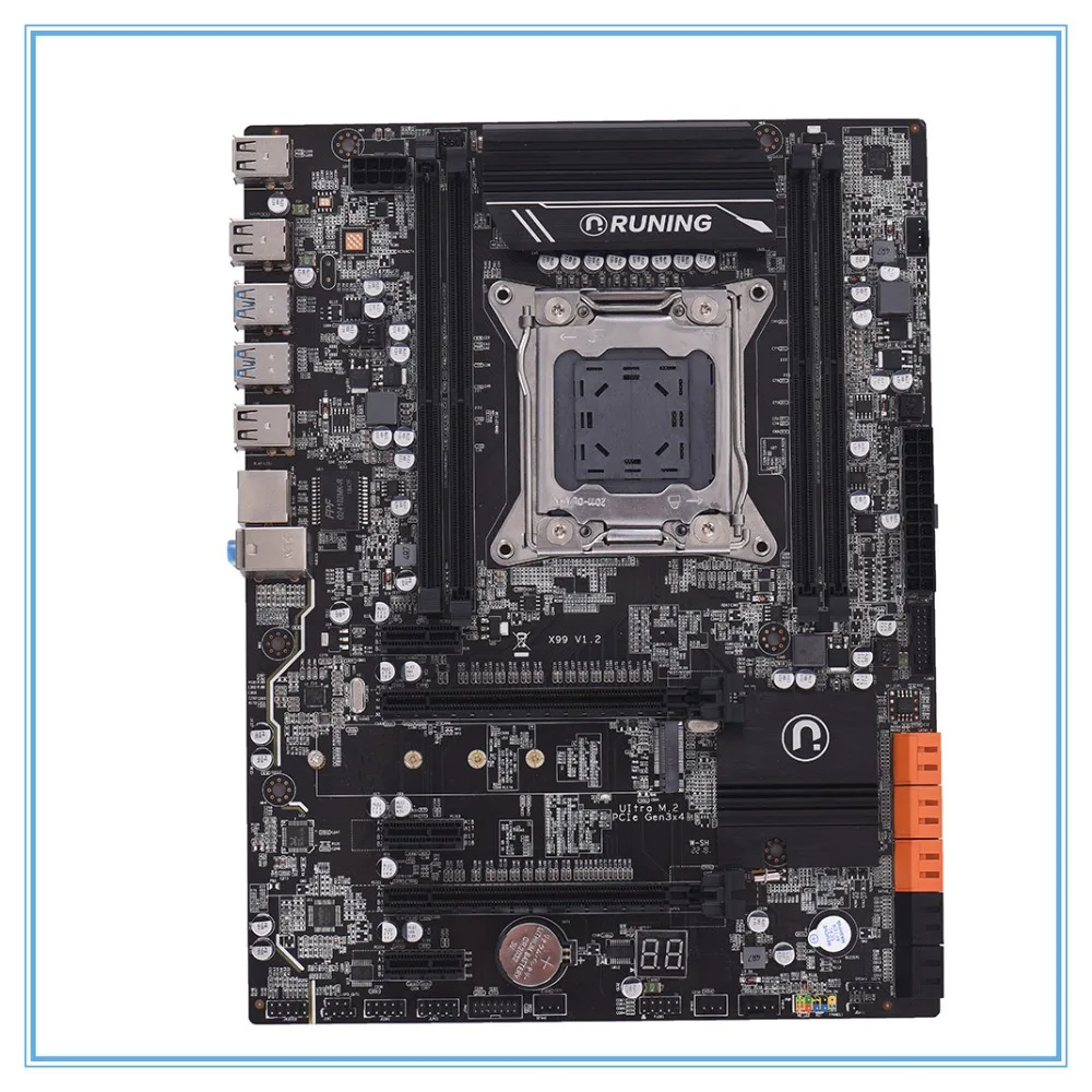 X99 новая настольная станция материнской платы X99 V1.2 DDR4 блок питания ATX LGA2011 компьютер материнская плата DIMM SATA 3,0 и USB 3,0
