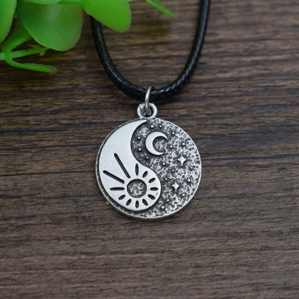 SanLan 20шт Дневная и ночная ожерелье Подвеска солнце луна с цепочкой Йин-Ян Звезда луна ювелирные изделия на