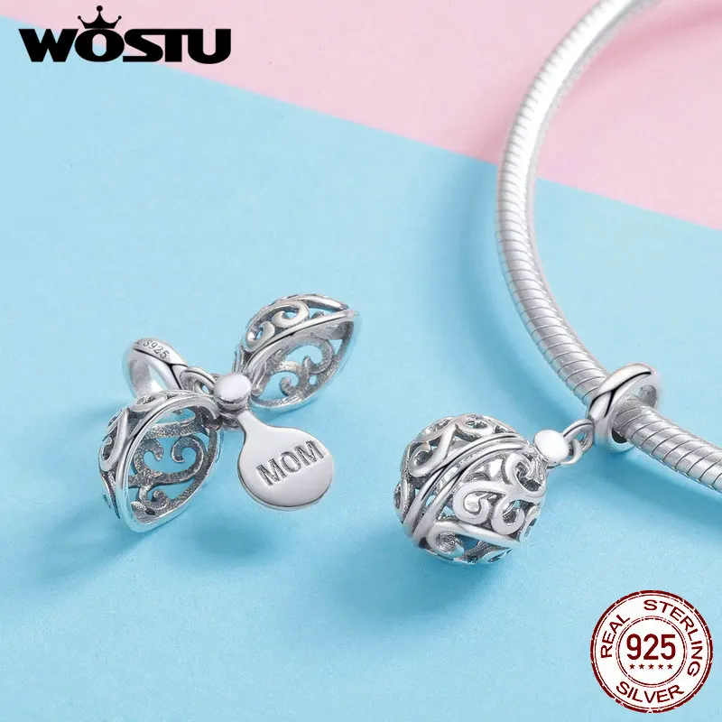 WOSTU подлинный 100% Стерлинговое Серебро 925 пробы благодарность за маму Шарм Fit