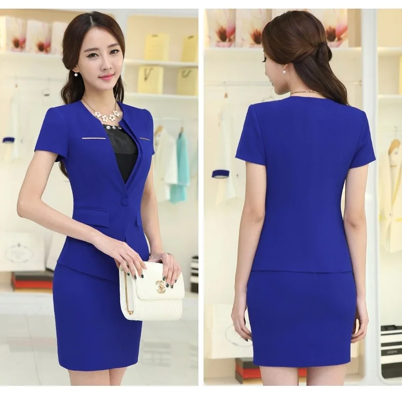 Новая летняя 2018 MS ПР деловой костюм женская с коротким рукавом больших размеров