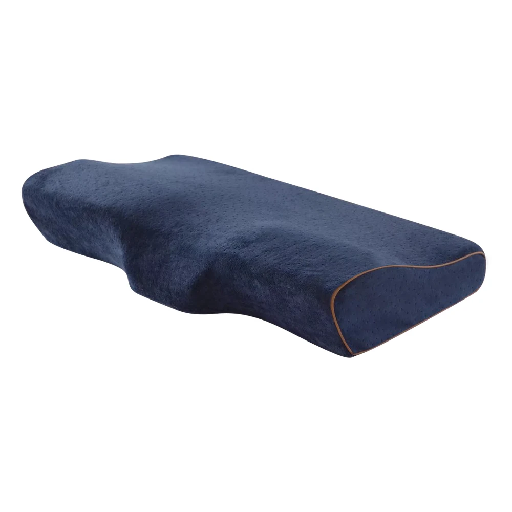 blue 50x30cm Ортопедическая белая подушка для шеи, подушка из пены для сна с эффектом памяти, медленный отскок, шейный уход за здоровьем, обезболивание, 50*30 см - Цвет: blue 50x30cm