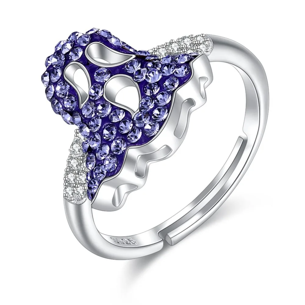 LEKANI кристаллы из кольца swarovski Стерлинговое Серебро 925 пробы винтажные новые синие