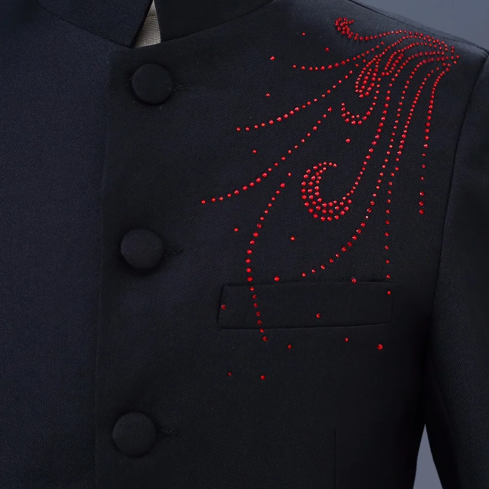 2018 New Elegant Brand Wedding Mens Suit Flower Single Breasted For Men Slim Fit Groom Tuxedo Blazer Costume Homme Mariage | Мужская