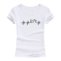 heartbeat of sewing printed t shirts women 2021 new summer casual short sleeve t shirt cotton tops tees camiseta femenina