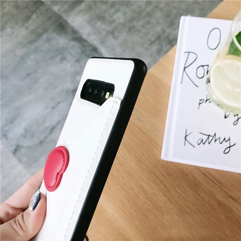 Модный кожаный чехол для телефона samsung Galaxy S10Plus S10, чехлы, сексуальное красное сердце любовь, кошелек, держатель для карт, чехол для samsung Note 9