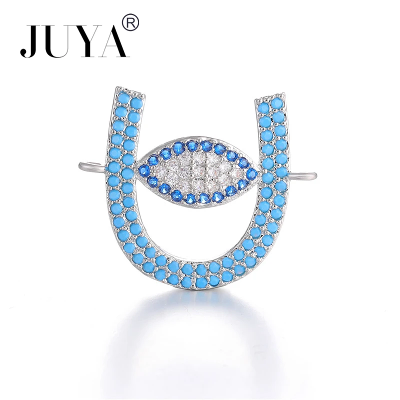 2018 NEW Design Blue Zircon Rhinestone Evil Eye Connector Charm Pendant For DIY Jewelry Making Fittings Accessories Parts | Украшения и