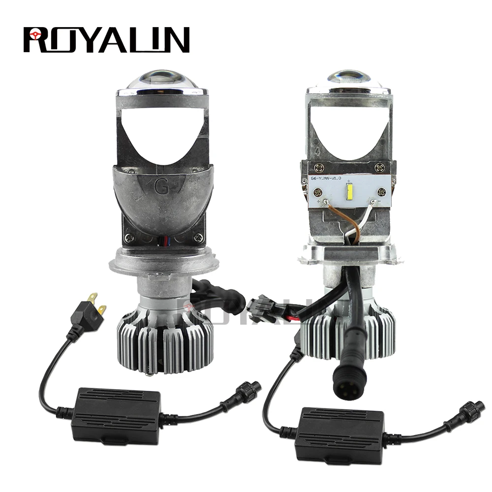 ROYALIN Би-светодиодный H4 9003 Canbus проектор фары для автомобиля мини 1," декодер 5500K фары объектив Универсальный Авто 90 Вт фара Модифицированная
