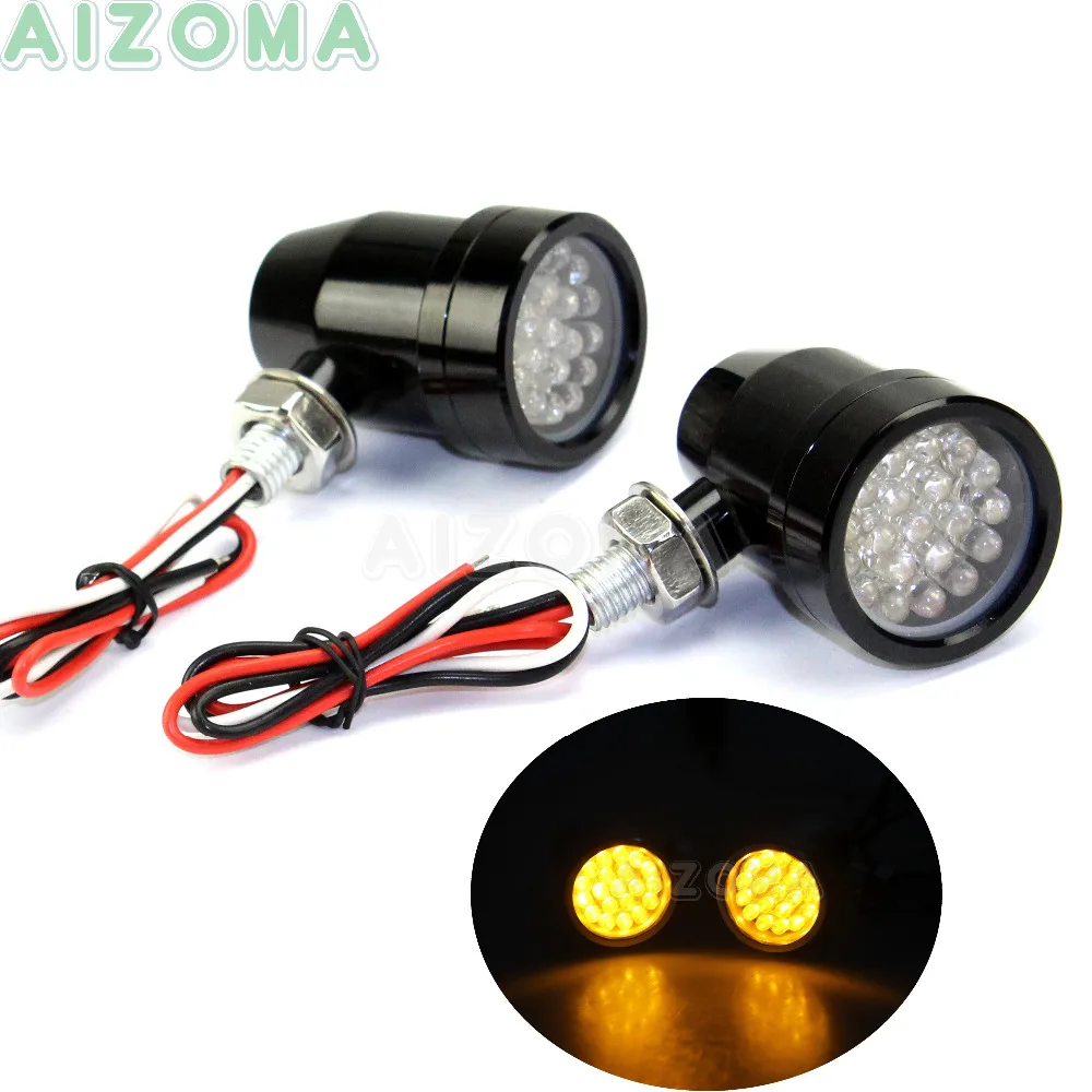 Universal LED Turn Signal Indicators Light Amber Flasher Lamp Rear Front Blinker For Harley Sportster Super Low Roadster Iron883 |