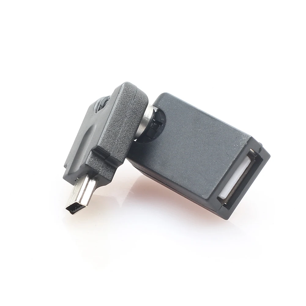 Вращение на 360 градусов USB 2 0 Женский к mini 5 Pin Мужской OTG адаптер Поворотный угол