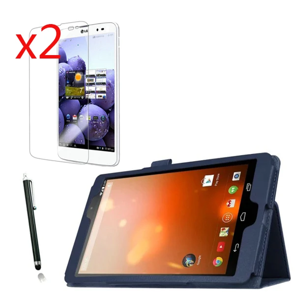 Роскошный кожаный чехол книжка Lichi с откидной крышкой 4 в 1 защитный + 2x пленка 1x