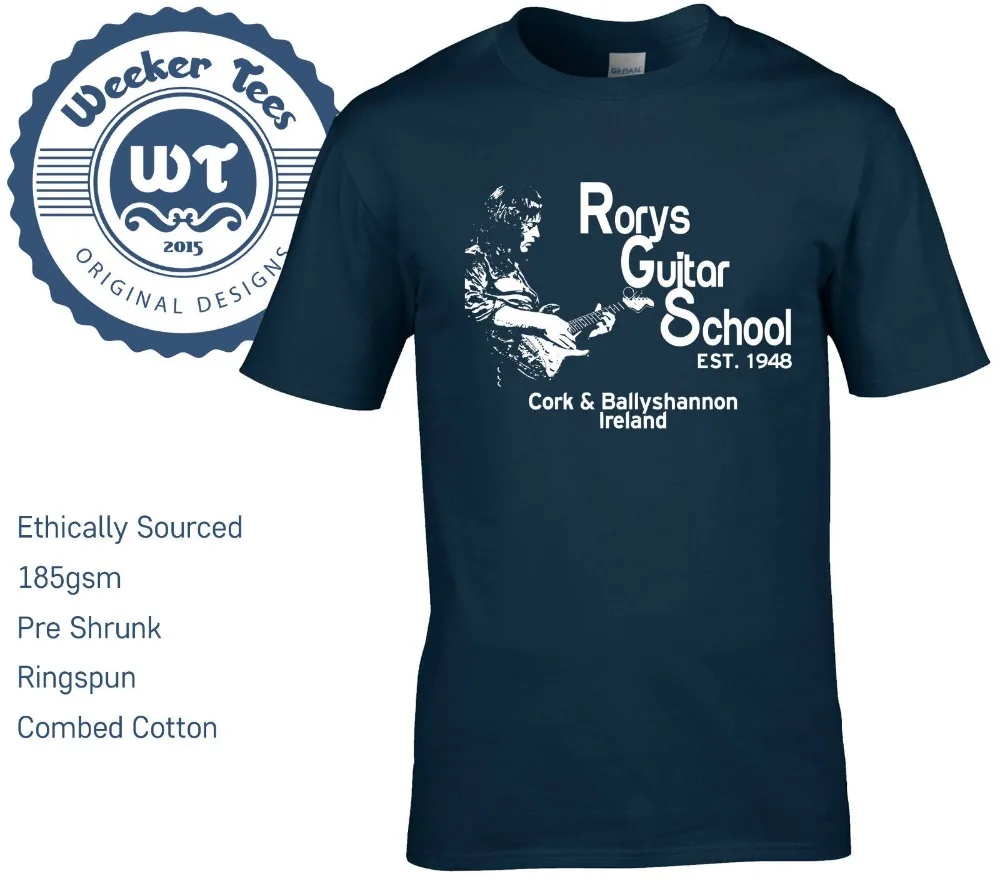 Новая футболка Rory Gallagher Tribute Rorys Guitar School бесплатная доставка Мужская Модная