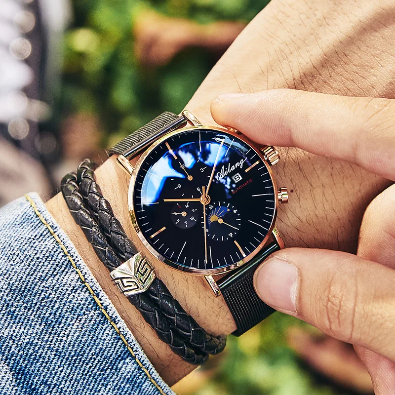 

AILANG Top Luxury Fashion Brand Men's Automatic Mechanical Watch Minimalist Sports Watch Man Reloj Diesel Simple Men Watch