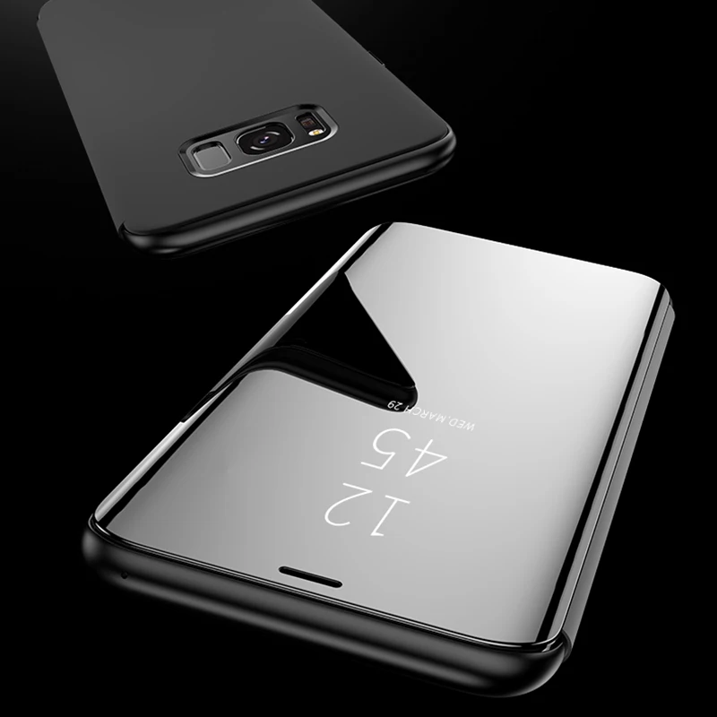 Зеркальный кожаный защитный флип-кейс 360 для Samsung Galaxy A50, чехлы для Samsung A30 A40 A70 J4 J62018, роскошный умный чехол.