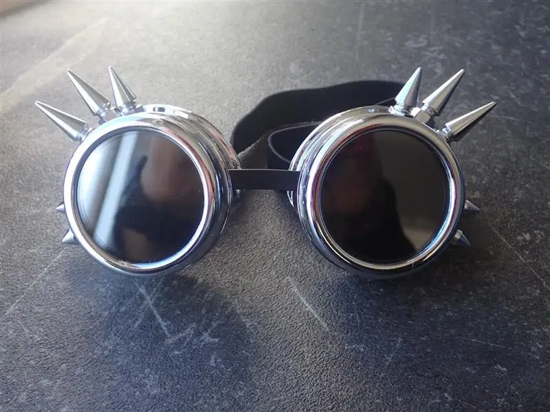 Модные Серебряные очки Spikey Burning Man костюм косплей готический панк защитные очки