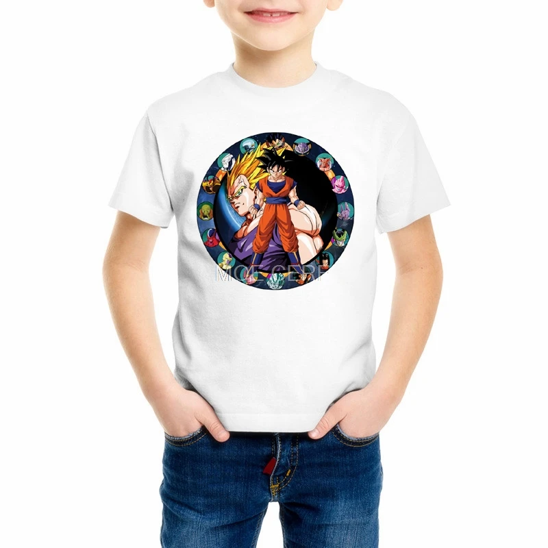 Футболки Vegeta аниме Гоку для сына, для мальчиков, девочек, детей, Camiseta Harajuku, футболка с принтом Dragon Ball топы, Z17-6