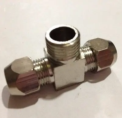 2 шт. тройник 3 способа 1/4 &quotBSP Мужской Латунный Fit 10 мм OD трубка муфта адаптер
