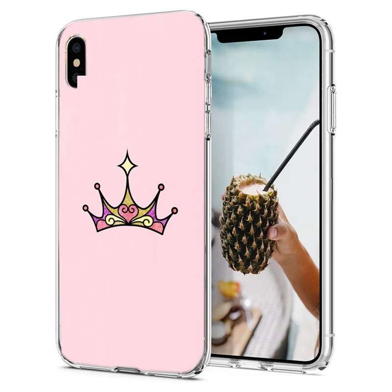 Мягкий чехол для телефона iPhone X XS XR чехлы из силикона ТПУ цветной розовый с