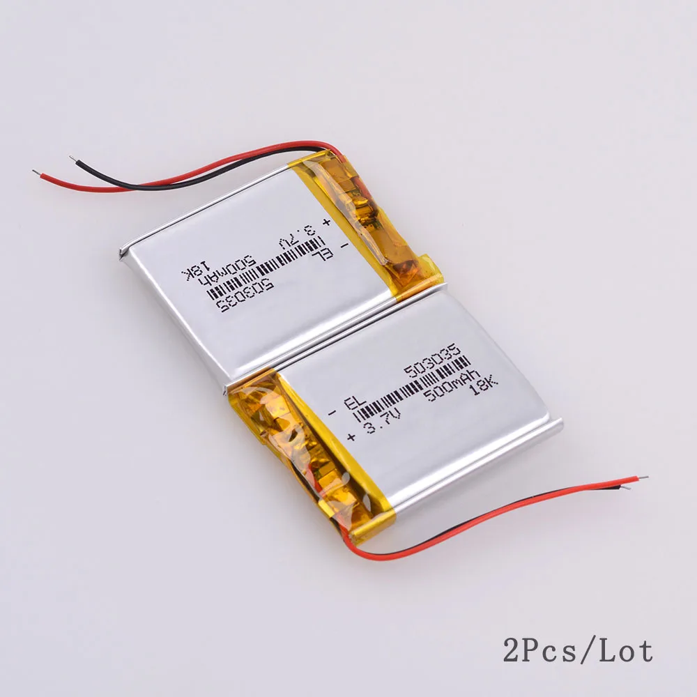 2 503035 3,7 v 500mah литиевая полимерная аккумуляторная батарея lexand LR-5000 dvr trendvision 718 ultimate dvr dod ls430w Регистратор - Цвет: 2