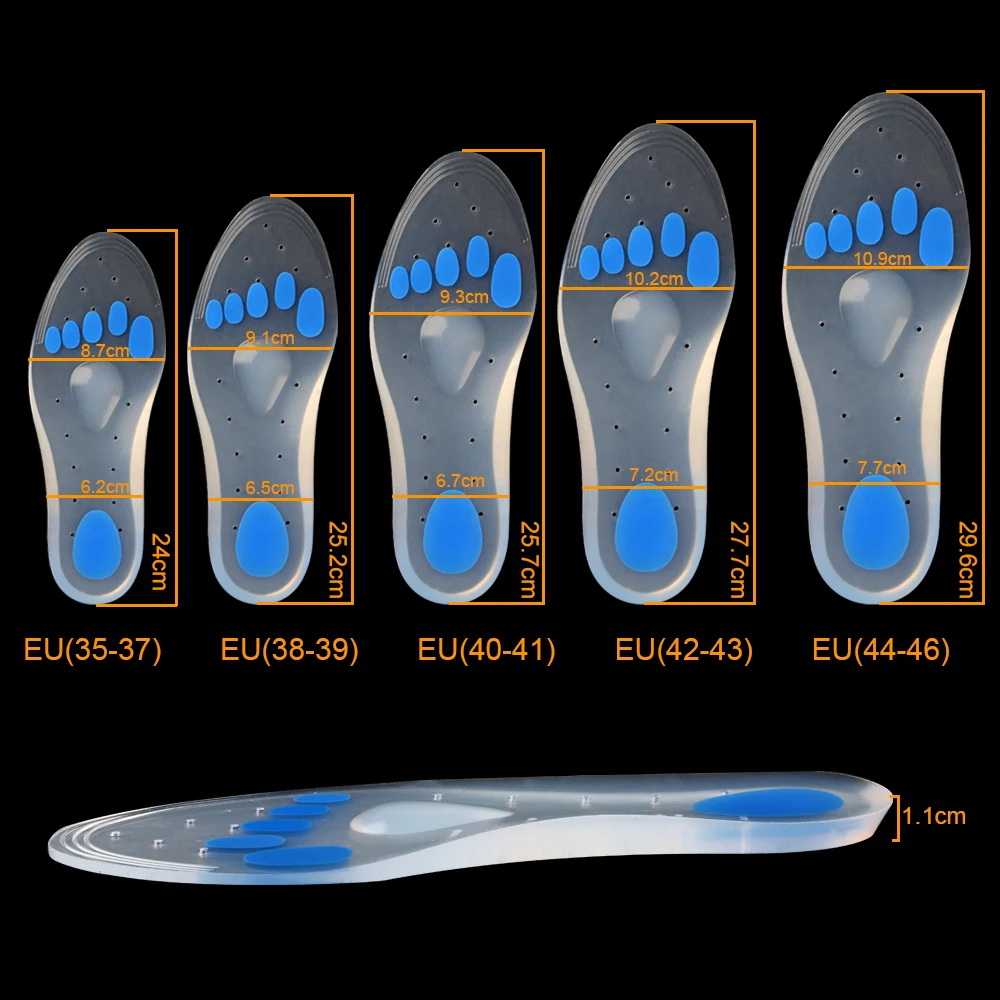 

Medical Silicone Gel Orthotic Insoles Treatment Heel Pain Relief Flat Feet Arch Support Orthopedic Insole Heel Spur Foot Care