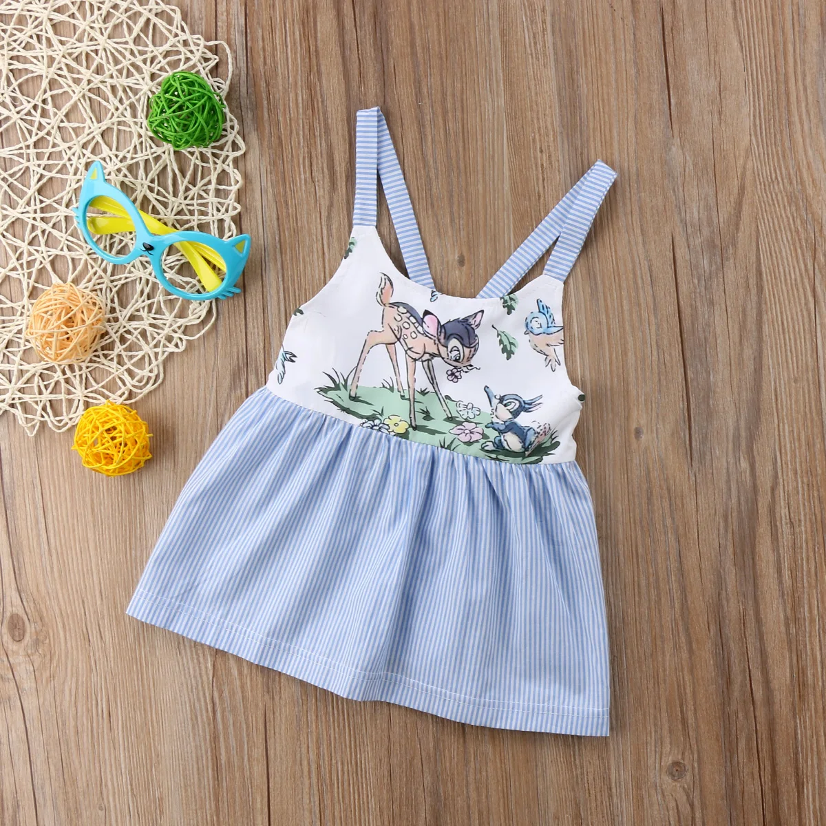 Платье для новорожденных девочек милые вечерние платья без рукавов с оленем