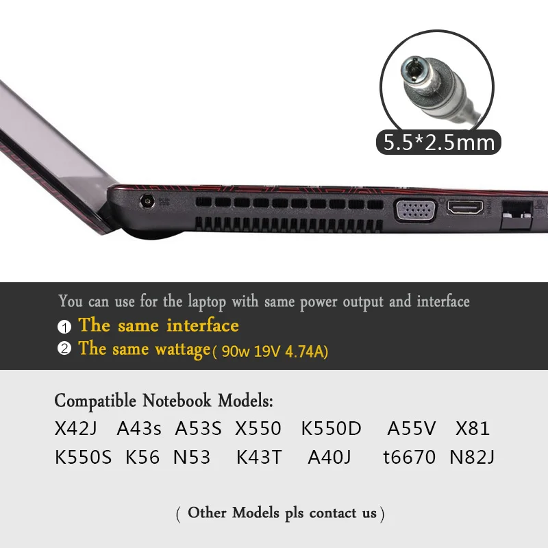 AC 19V 4.74A 90W адаптер питания для ноутбука зарядное устройство Leonovo 45K2225 ADP 65CH A IdeaPad Y510