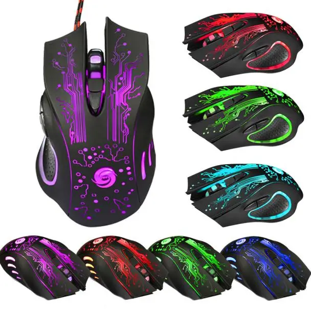 6 Button 5500 DPI LED Optical USB Wired Gaming PRO Mouse Computer Mice For PC Laptop RF12 Drop Shipping | Компьютеры и офис
