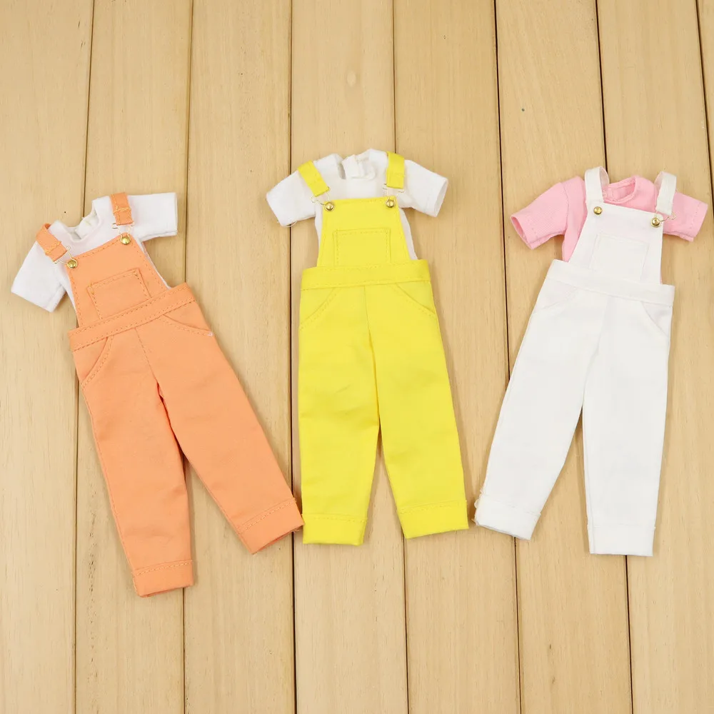 Костюм одежды для куклы Blyth фиолетовая шифоновая футболка и джинсы брюки 1/6 BJD ICY NEO