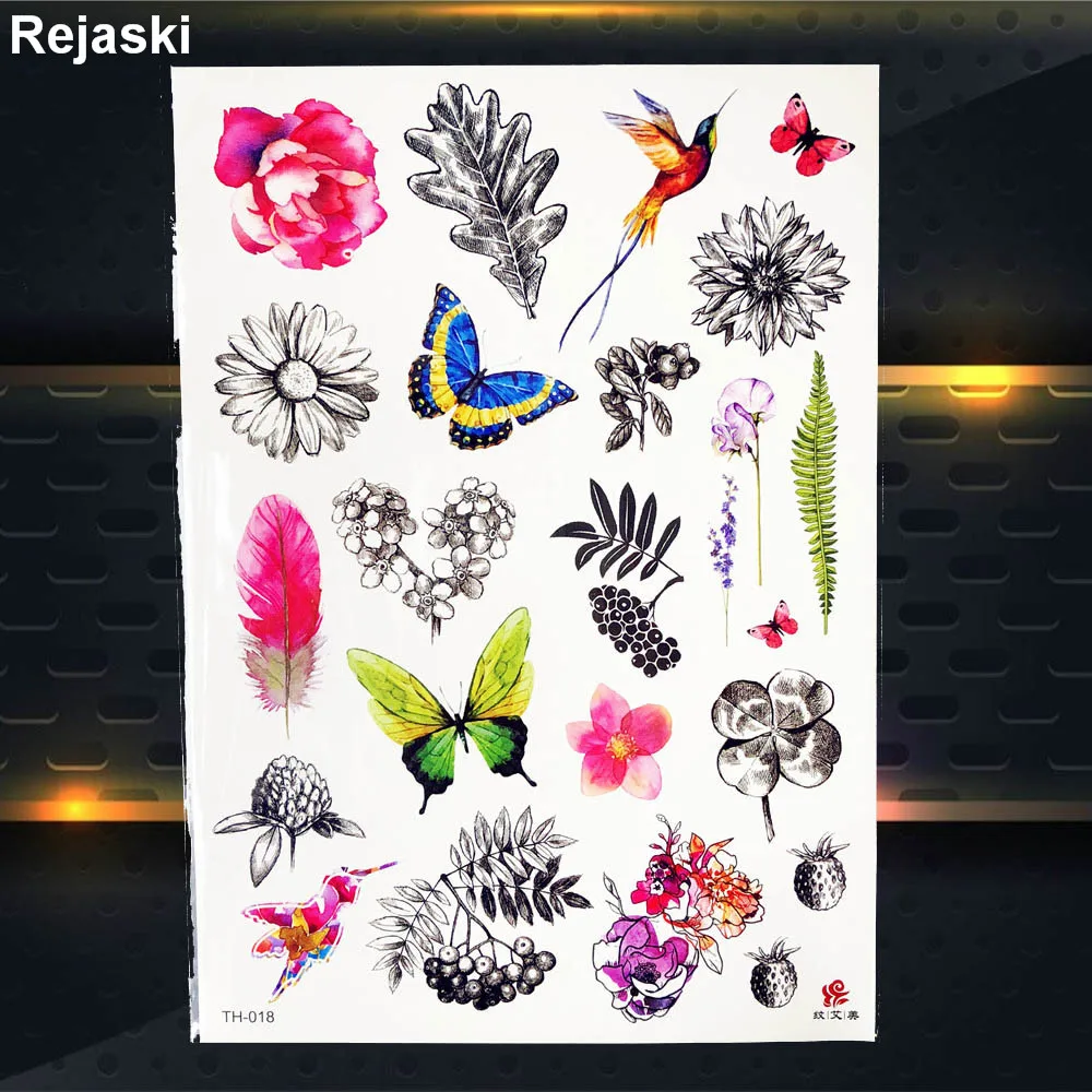 Синие Птицы Временные татуировки перо дети гаджеты флэш тату руки мальчики